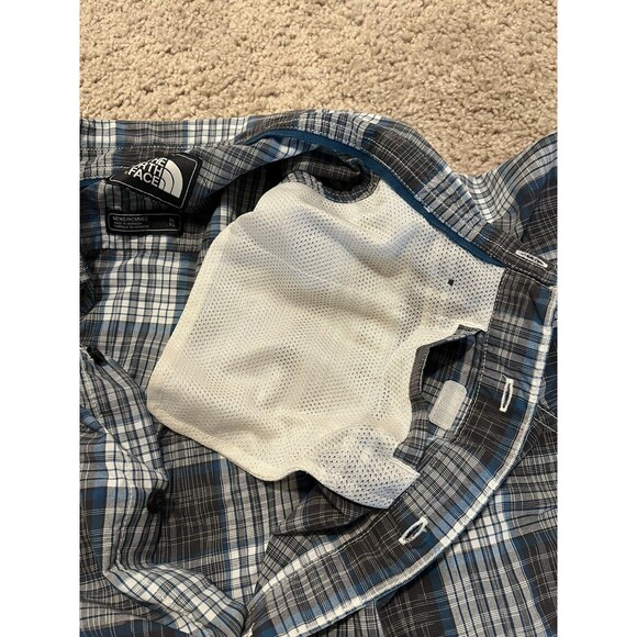 THE NORTH FACE Plaid Striped Nylon Short Sleeve Button Shirt Men’s Size XL - Picture 9 of 12